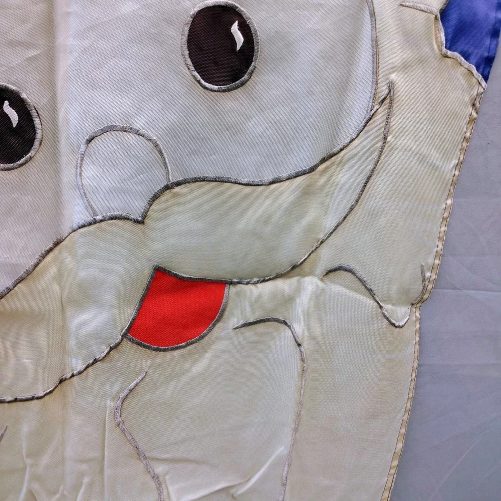 Christmas Santa Claus Applique Garden Flag Blue Red Large Holiday Yard‎ Decor